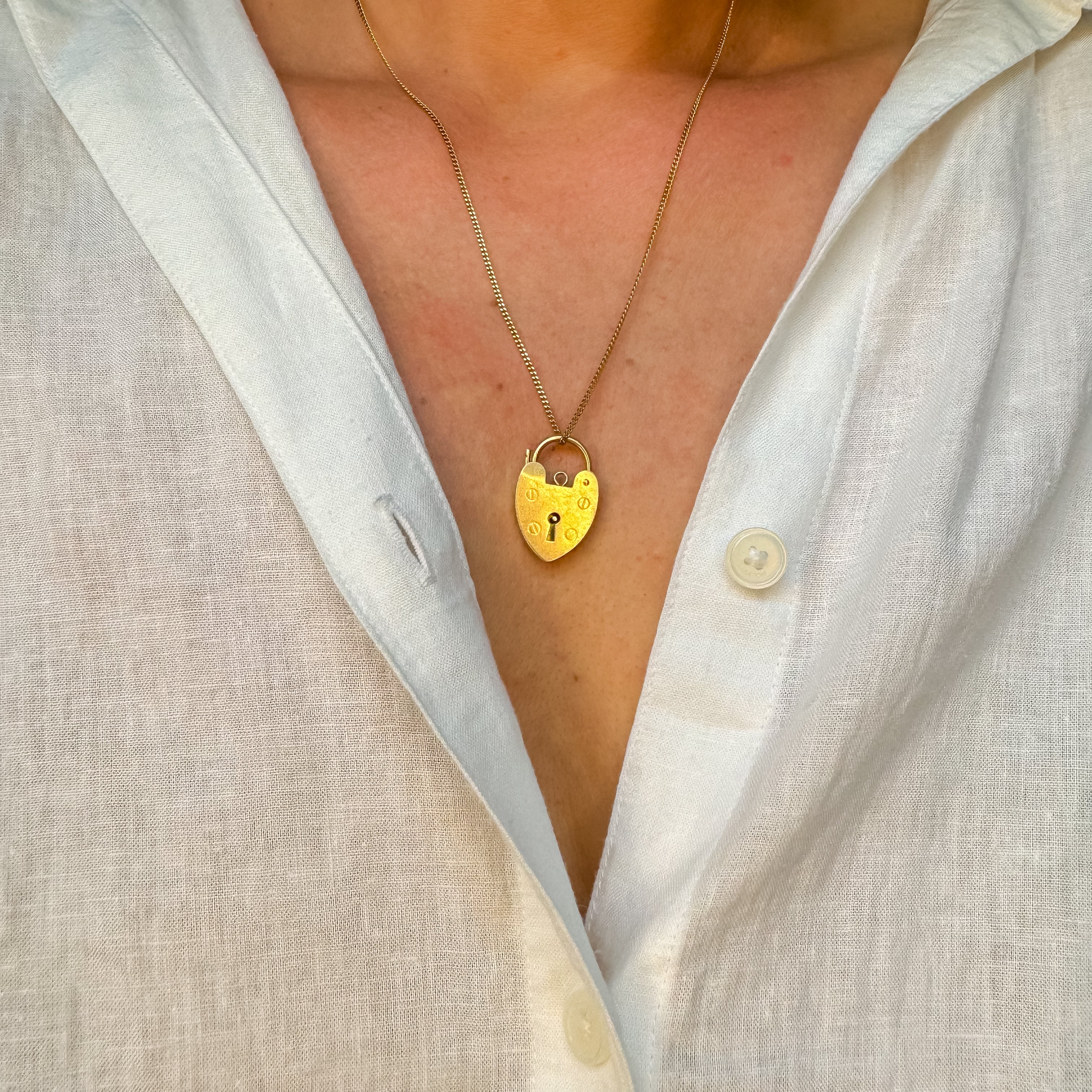 Antique Heart Padlock Pendant