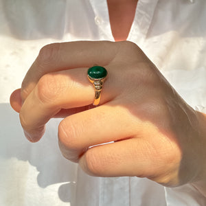 Bezel Set Malachite Ring