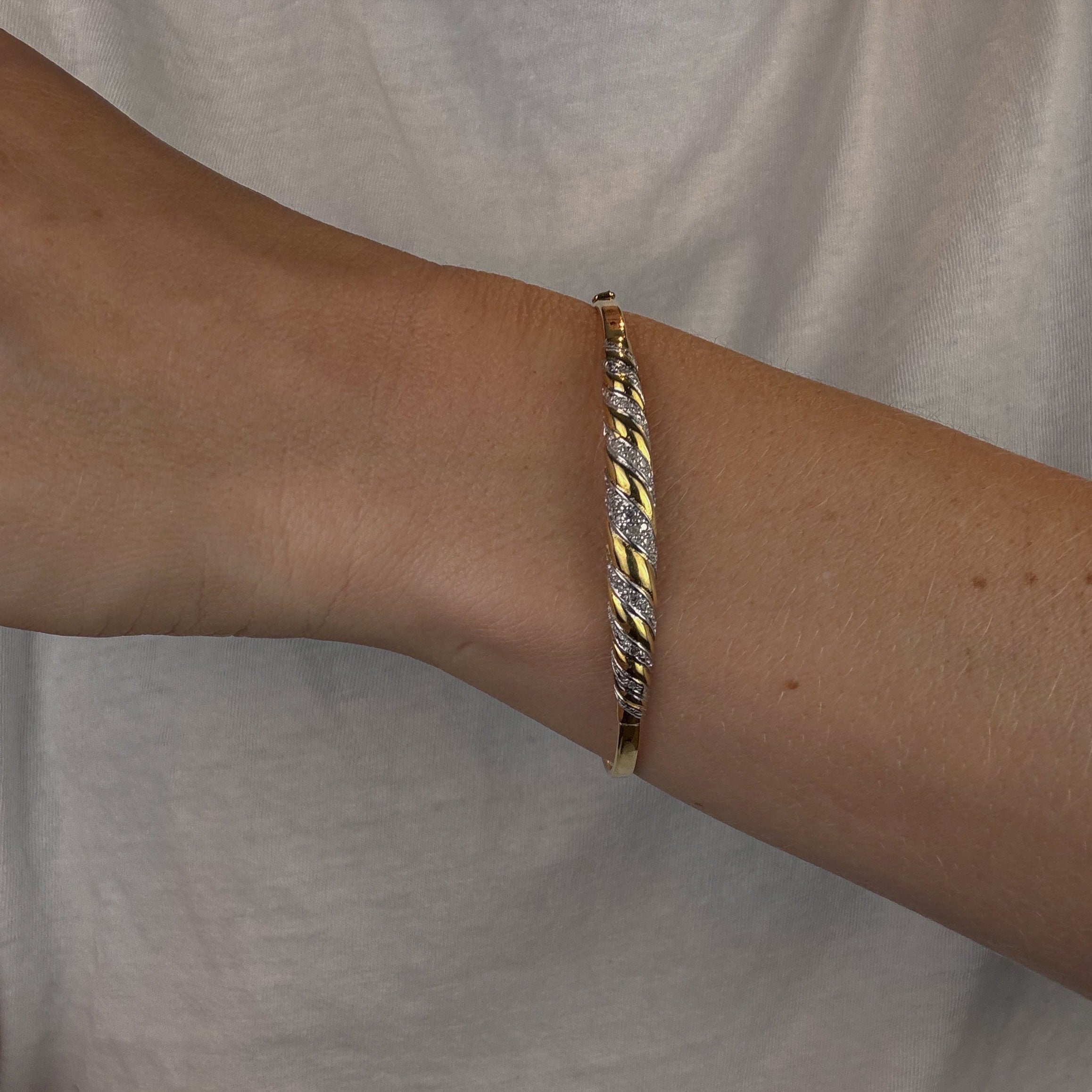 62mm Two-Toned Diamond Accent Bangle