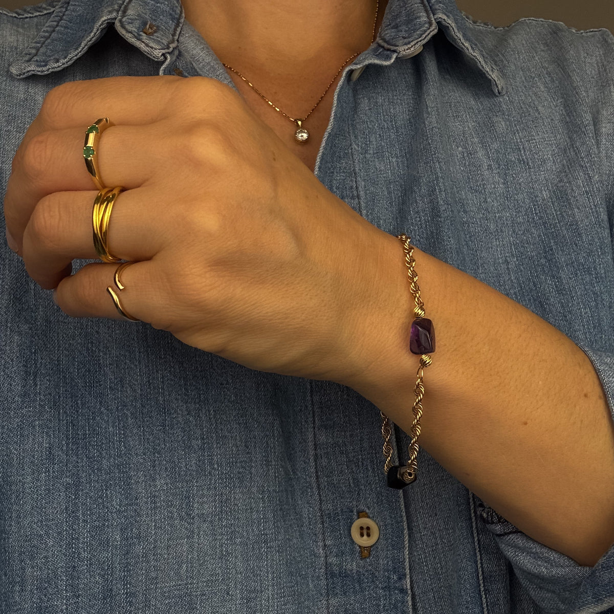 8" Amethyst Rope Bracelet