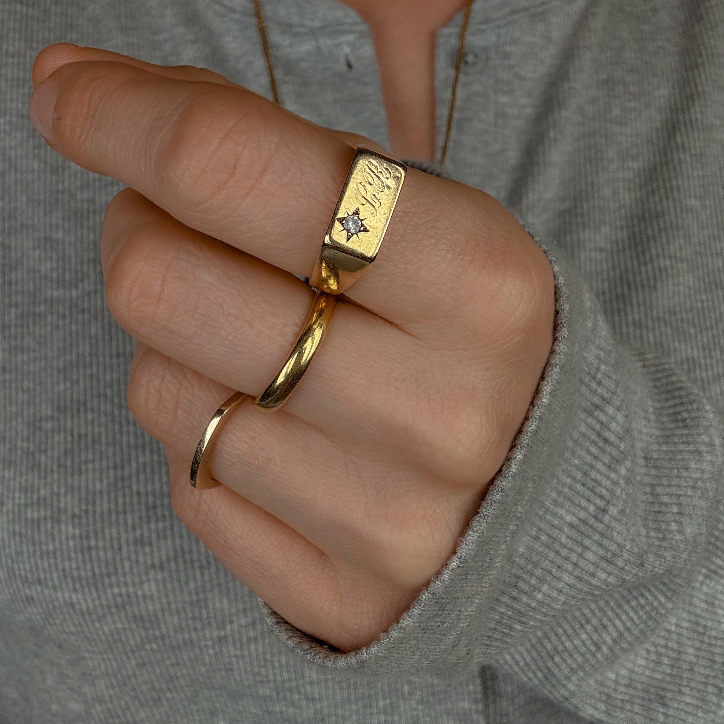 'LR' Signet Ring