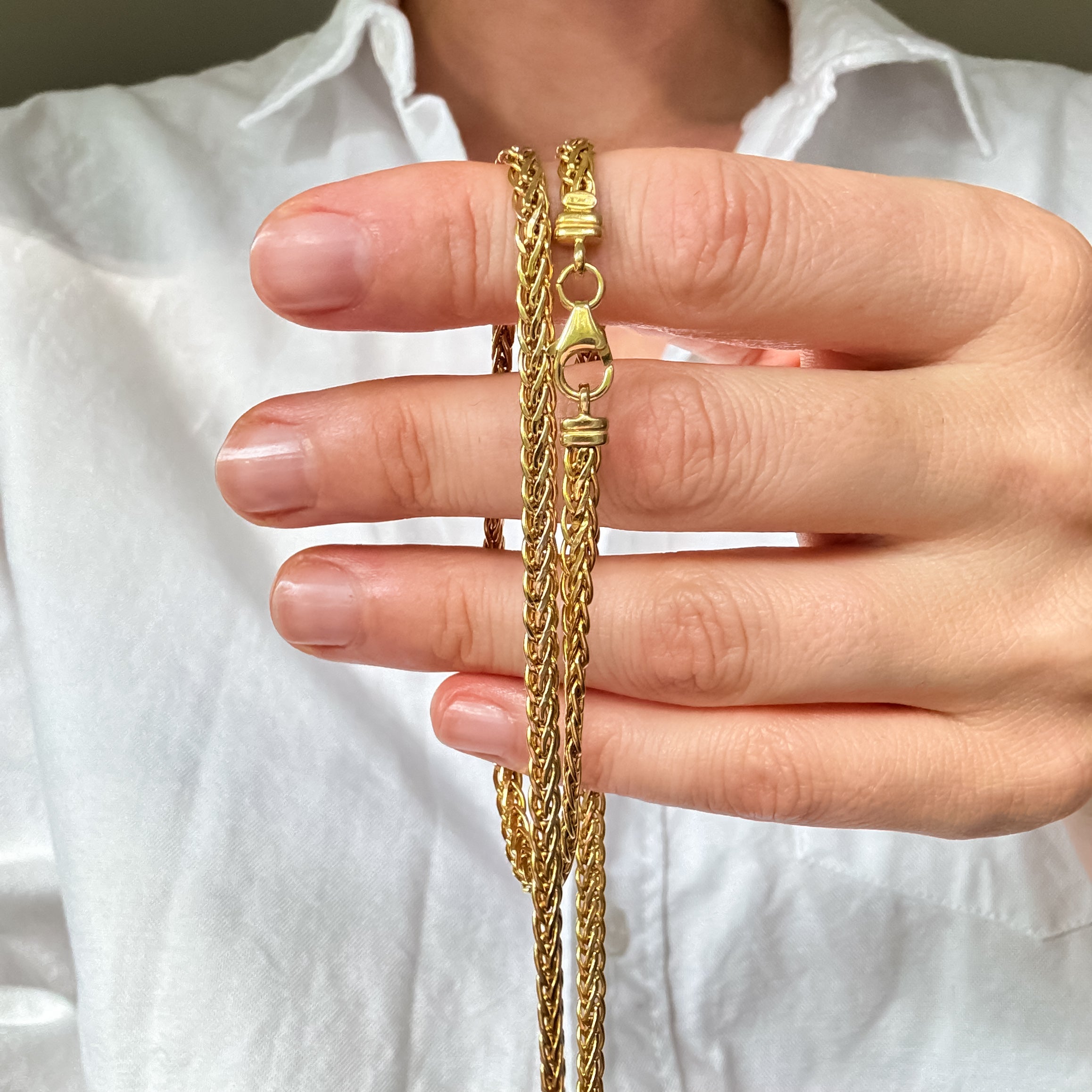 18.5" Flat Wheat Chain Necklace