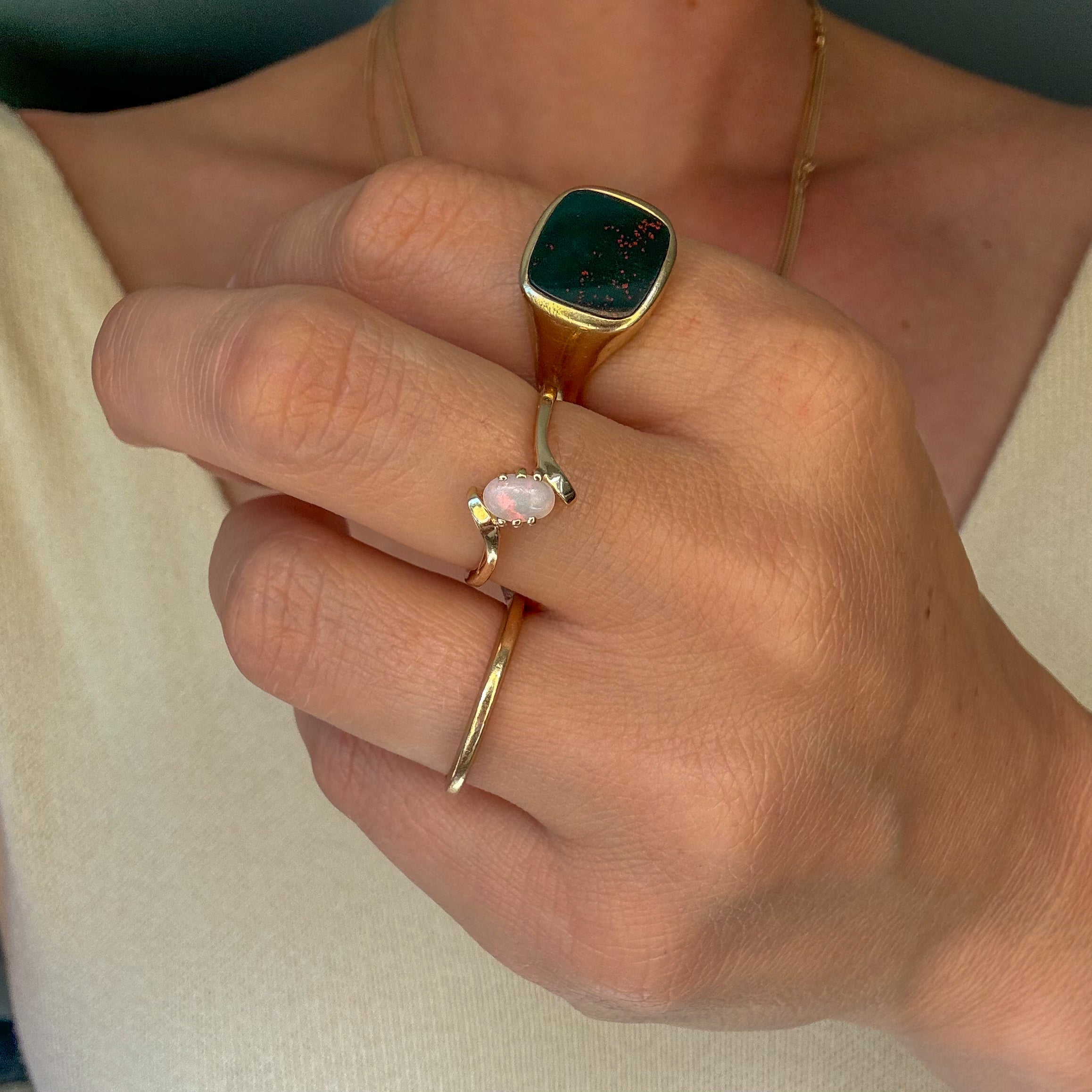 Opal Bypass Ring
