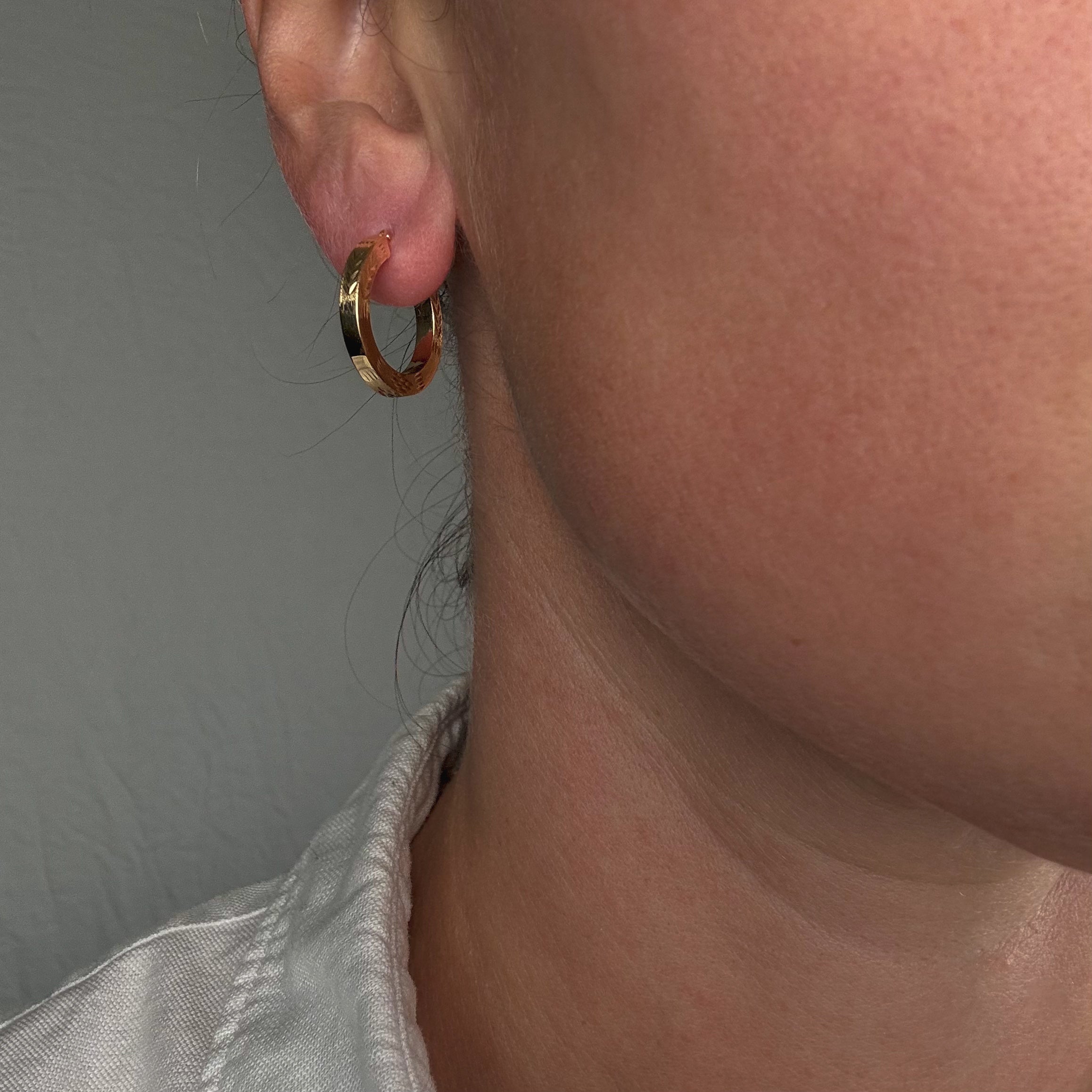 20.2 mm Laser Cut Gold Hoops