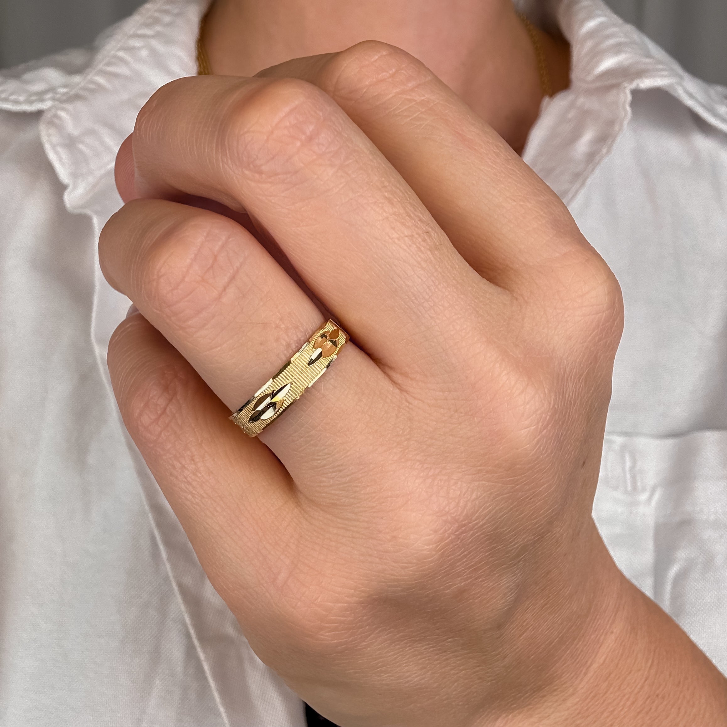 Multi-Texture Gold Band