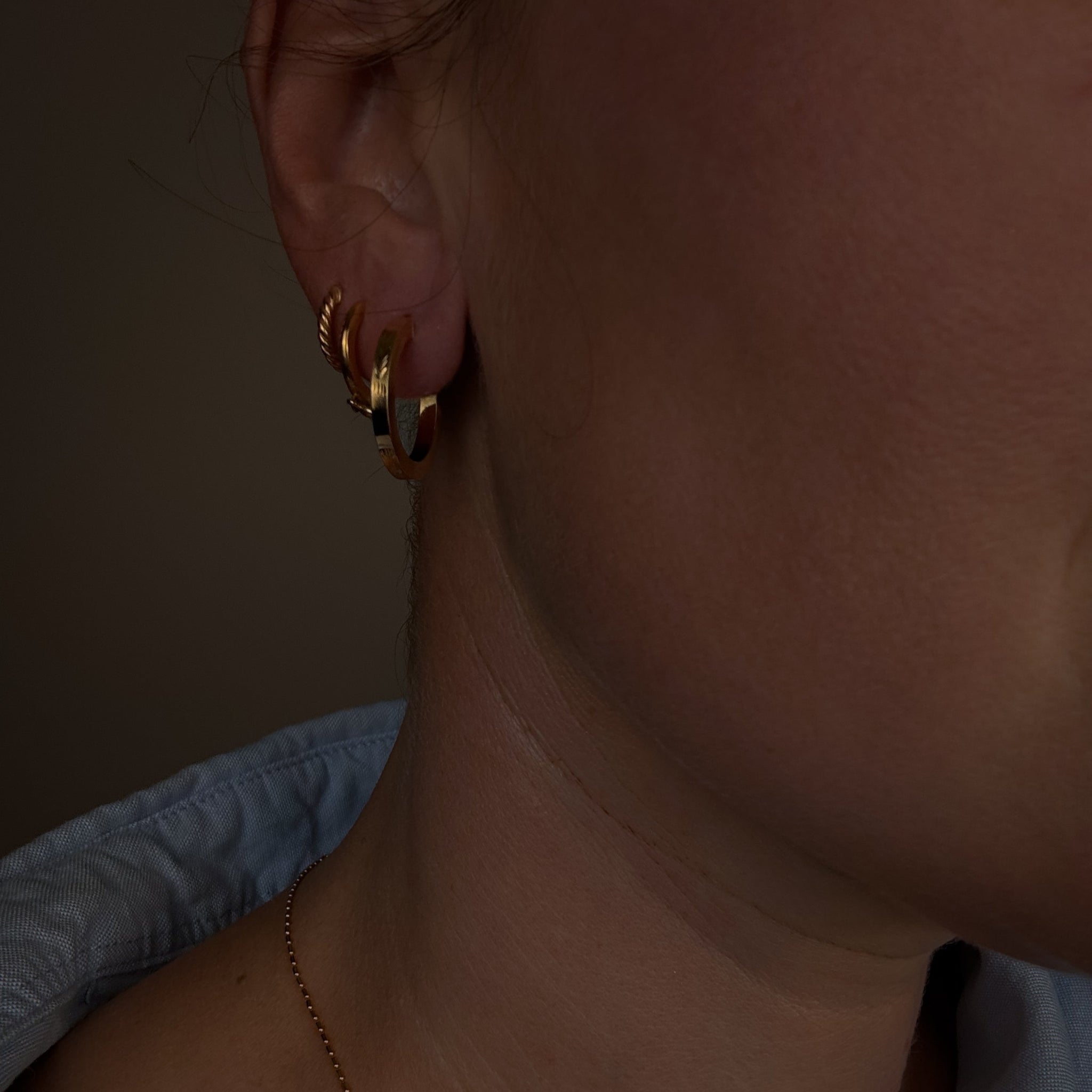 20.6mm Textured Etched Hoops