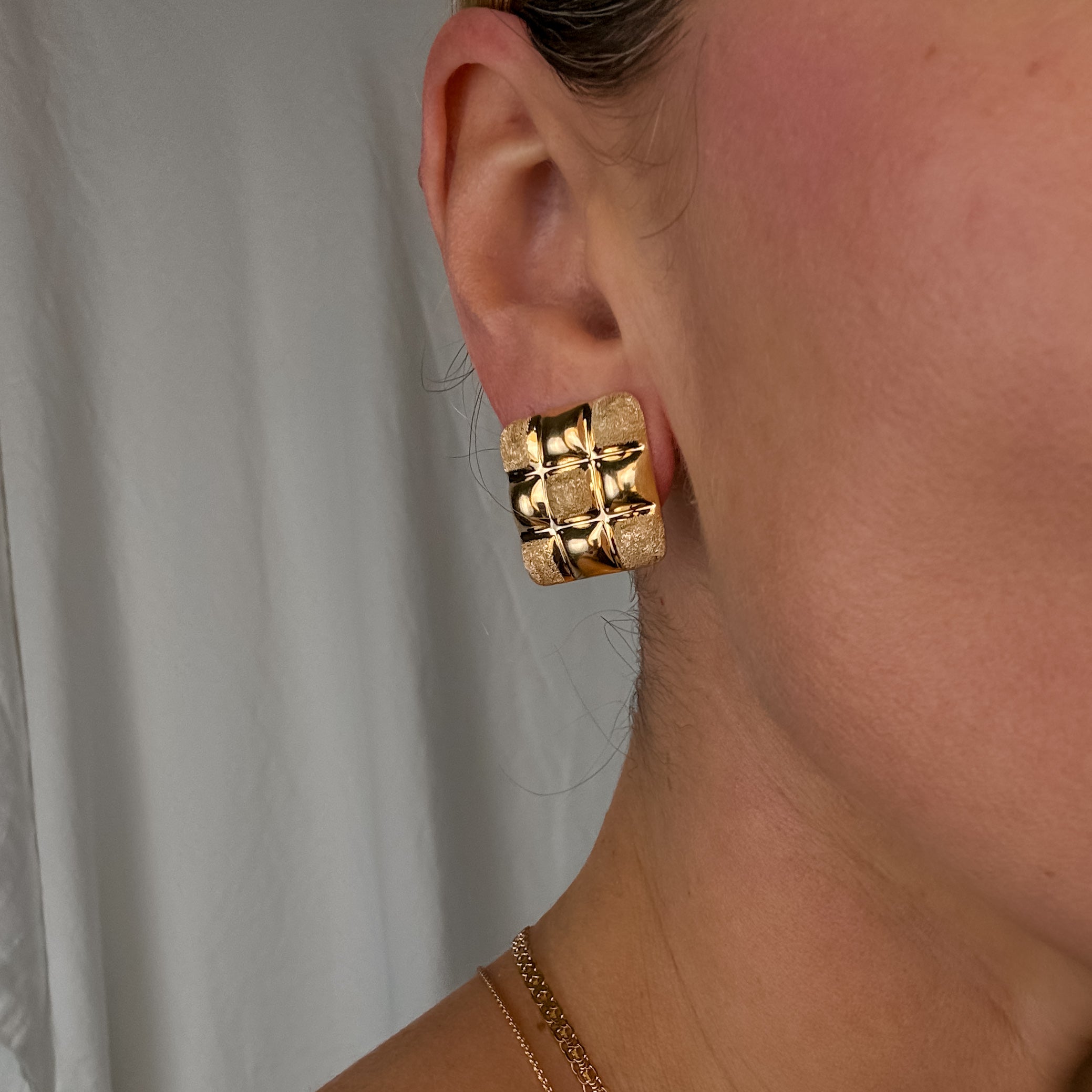 Retro Checker Earrings