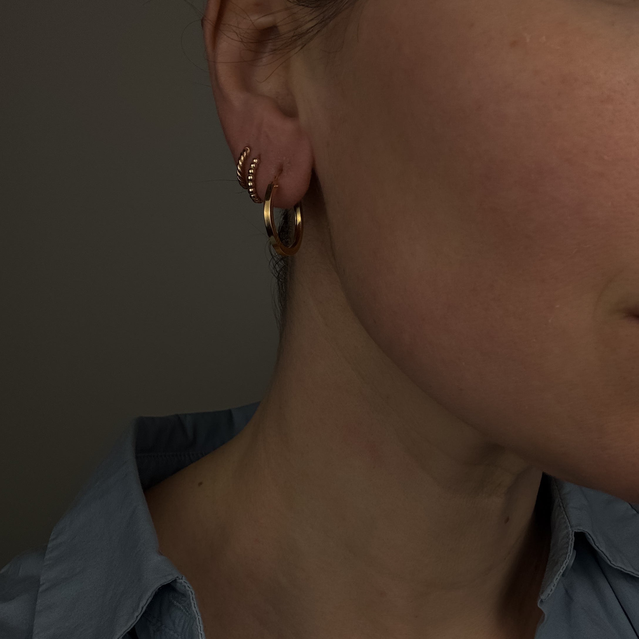 22.4mm Etched Hoops