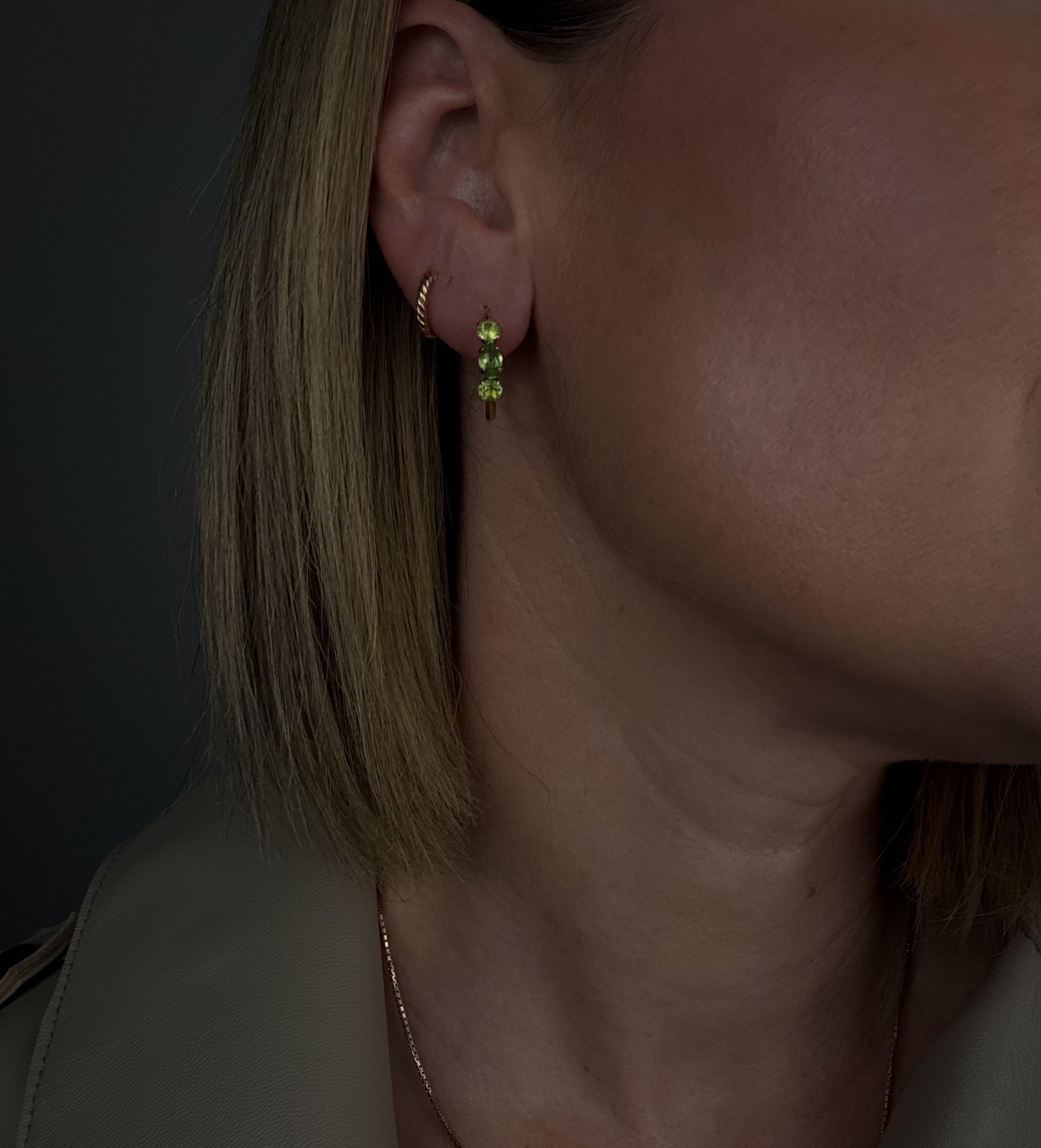 19mm Peridot Hoops