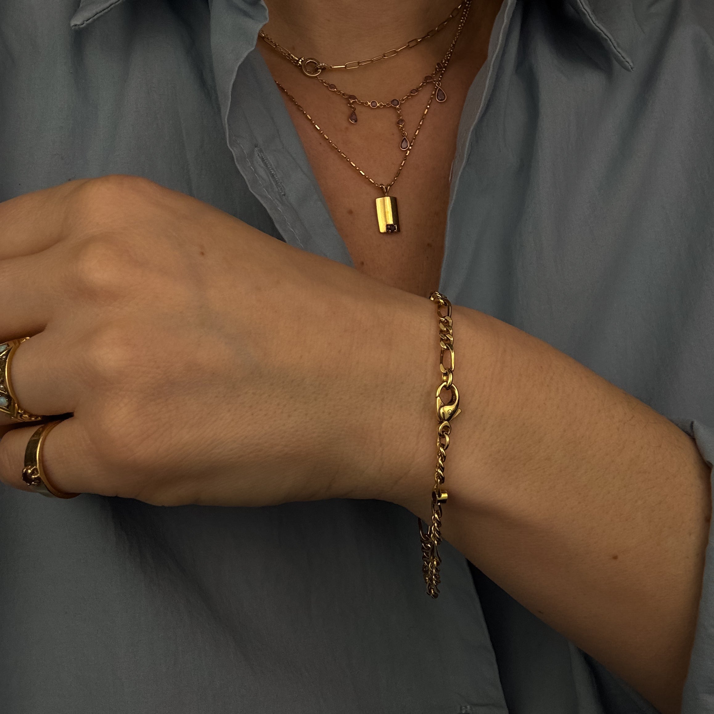 7.5" Ruby & Diamond Curb Bracelet