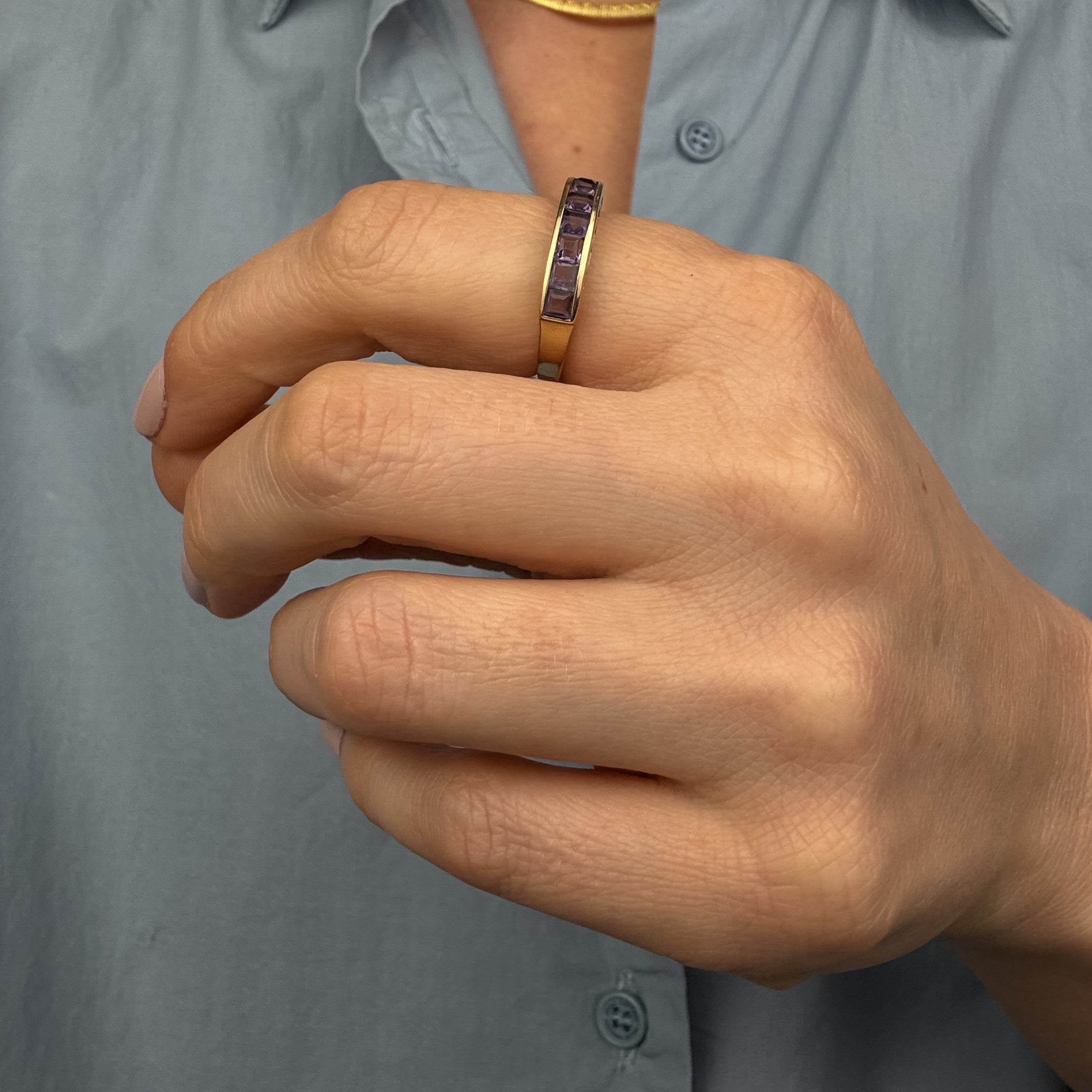 Channel Set Amethyst Ring