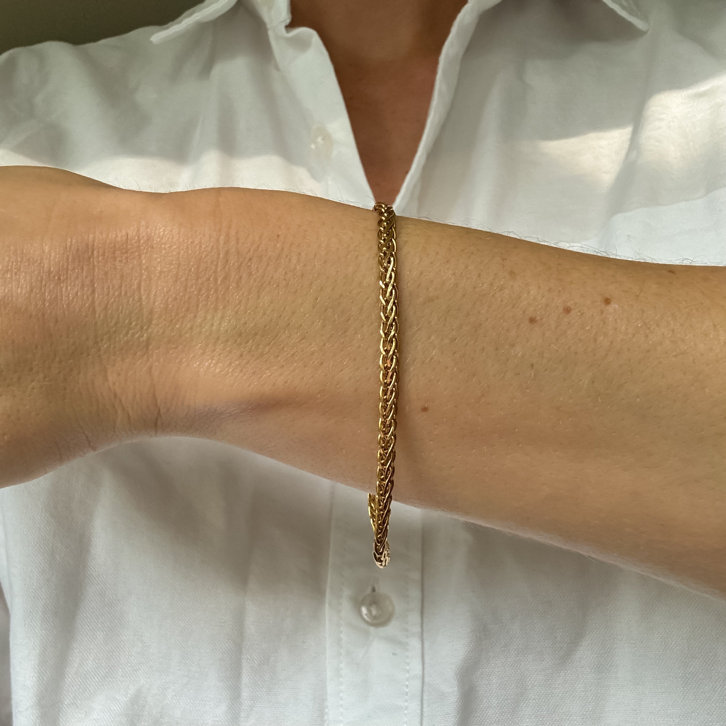 7.5" Flat Wheat Chain Bracelet