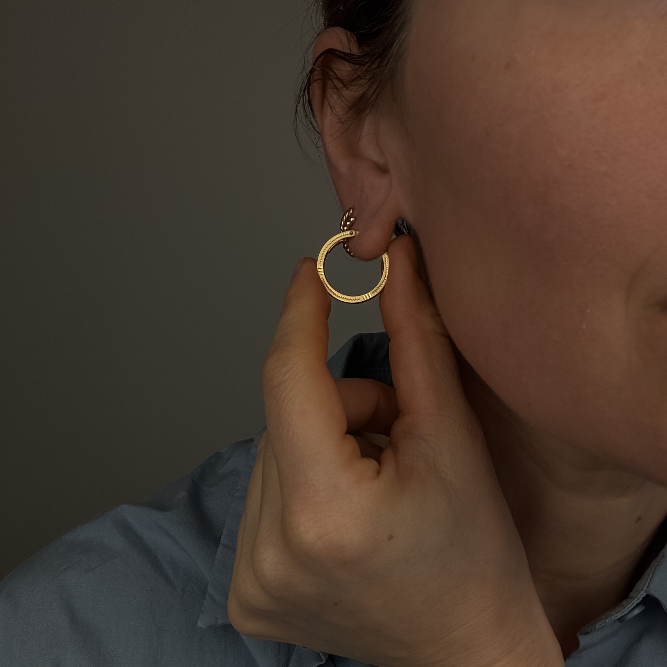 22.4mm Etched Hoops