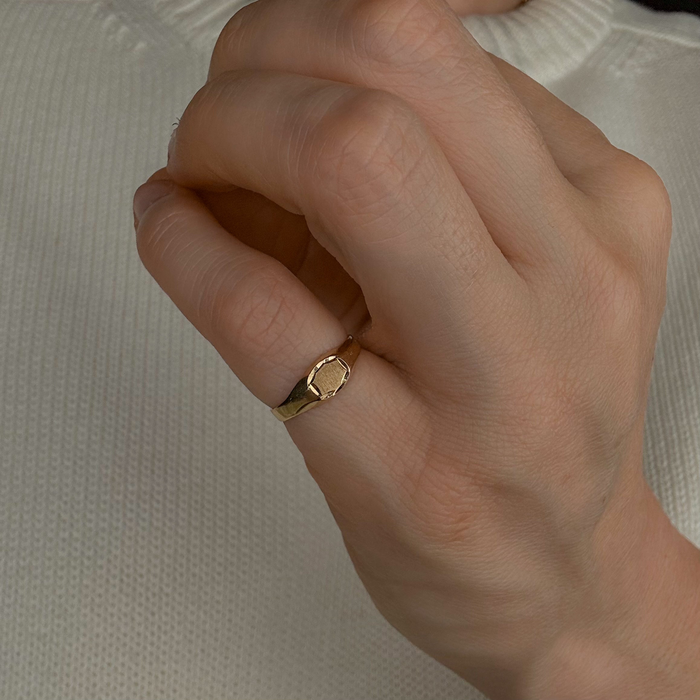 Blank Dainty Brushed Signet