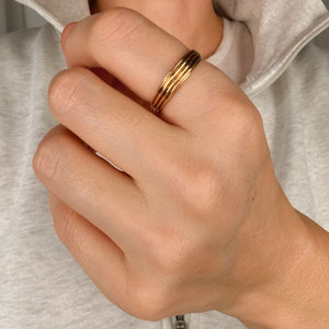 Stacked Style Gold Band