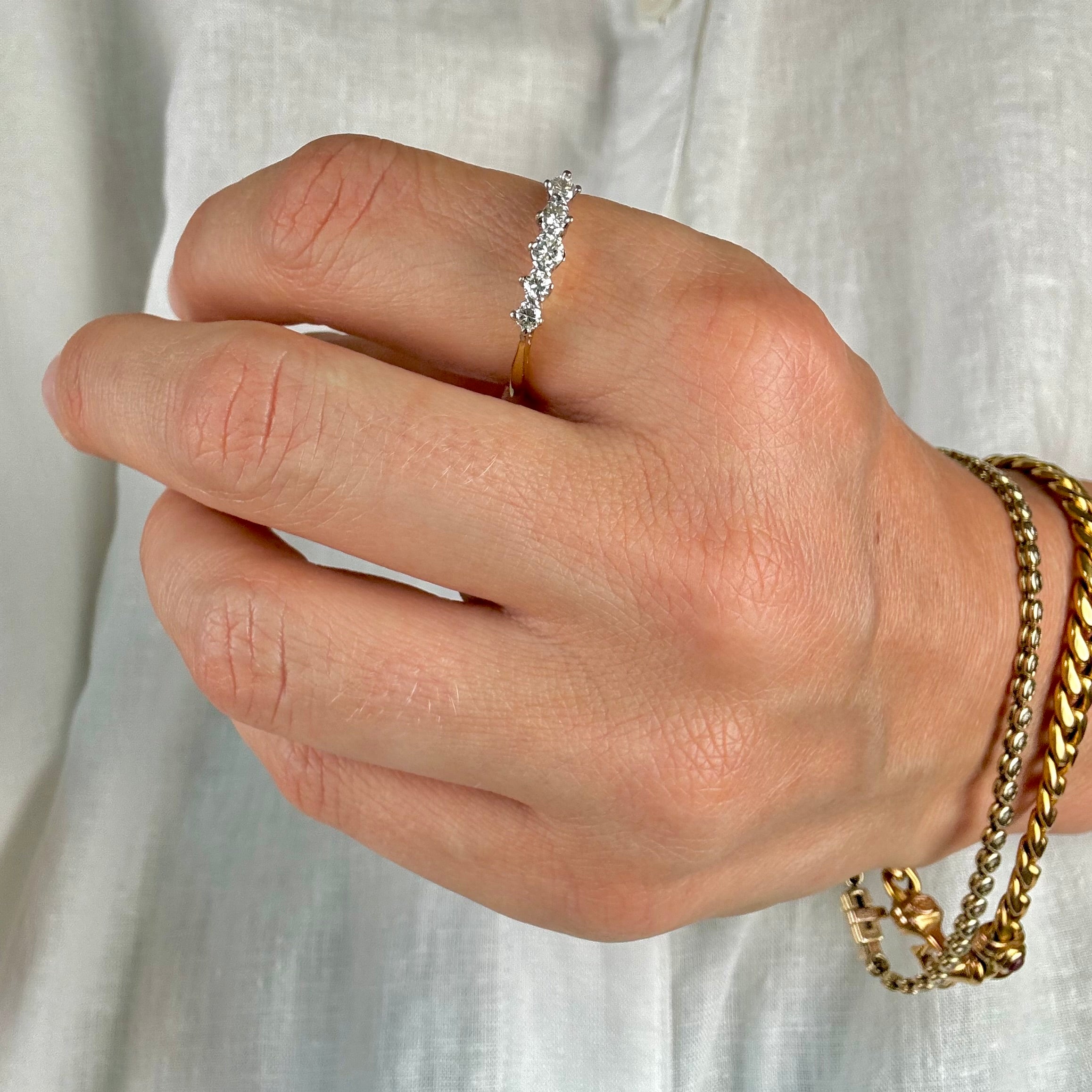 5 Diamond Antique Ring