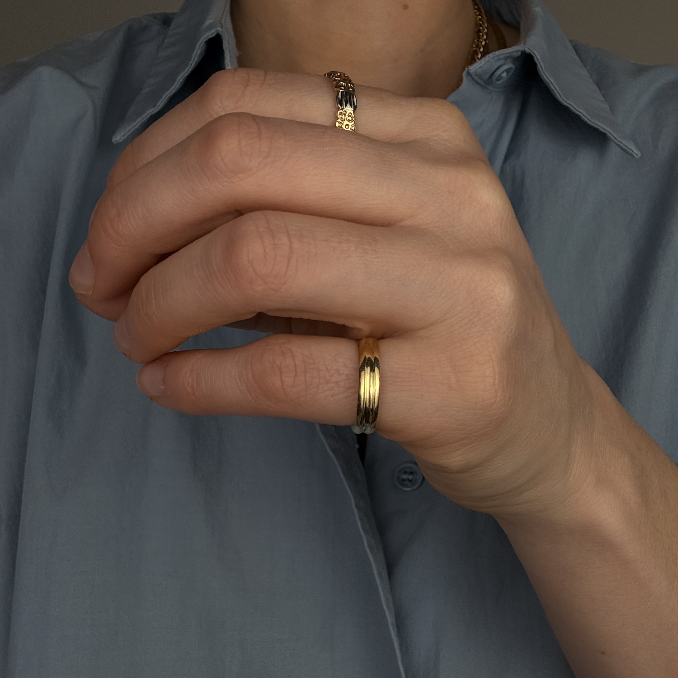 3.8mm Double Gold Band