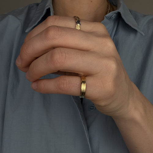 3.8mm Double Gold Band