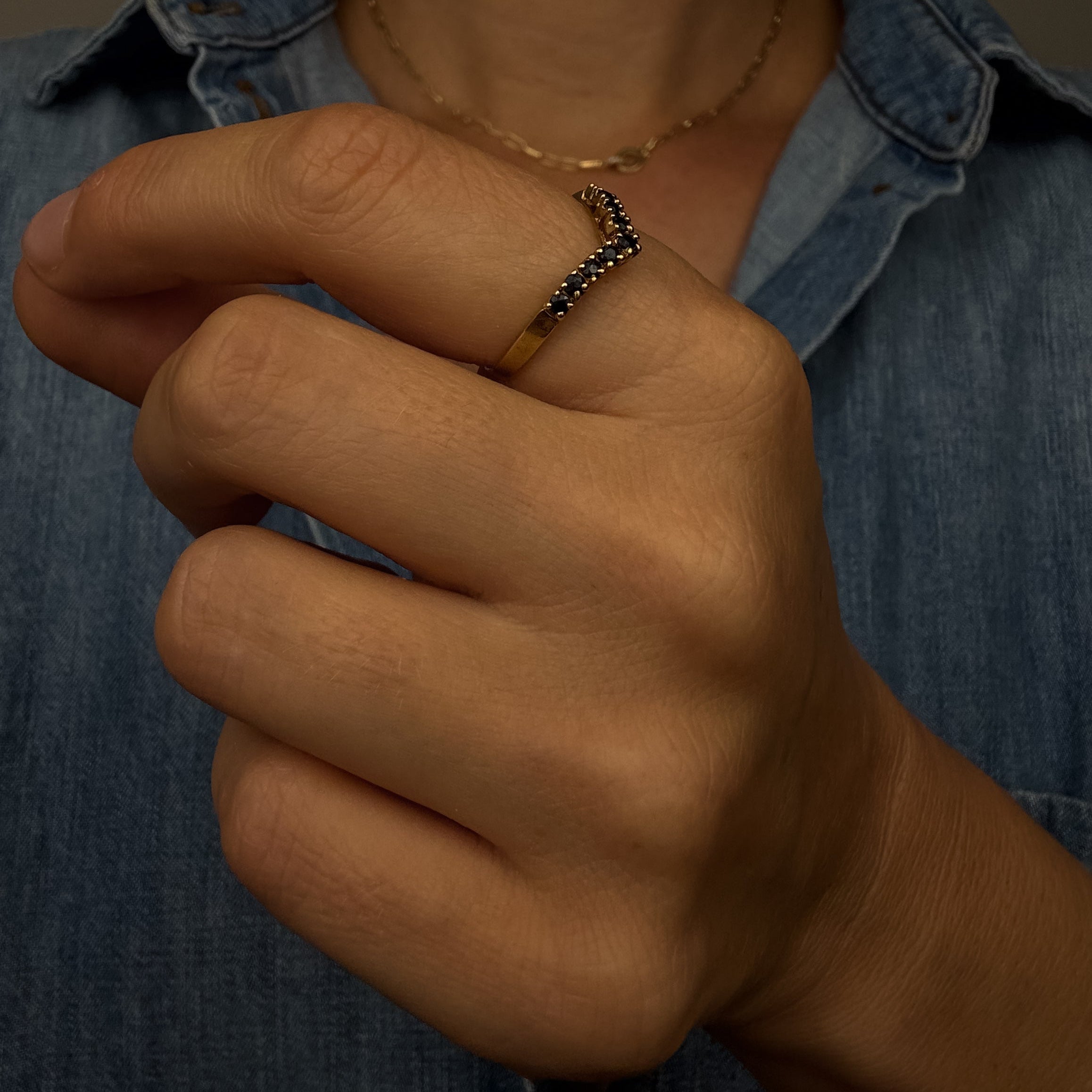 Sapphire Wishbone Ring