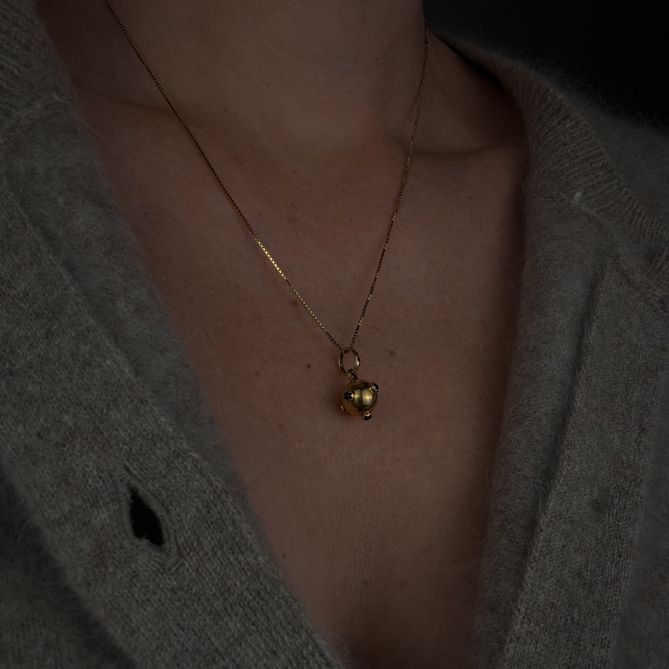 Garnet Sputnik Charm