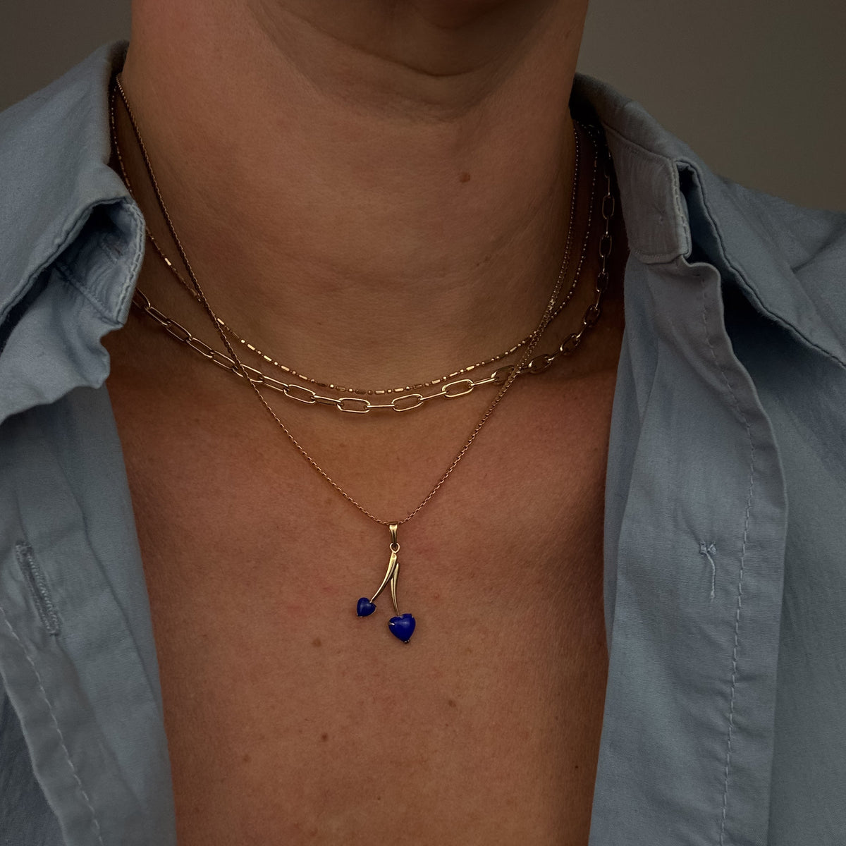 Lapis Hearts Pendant