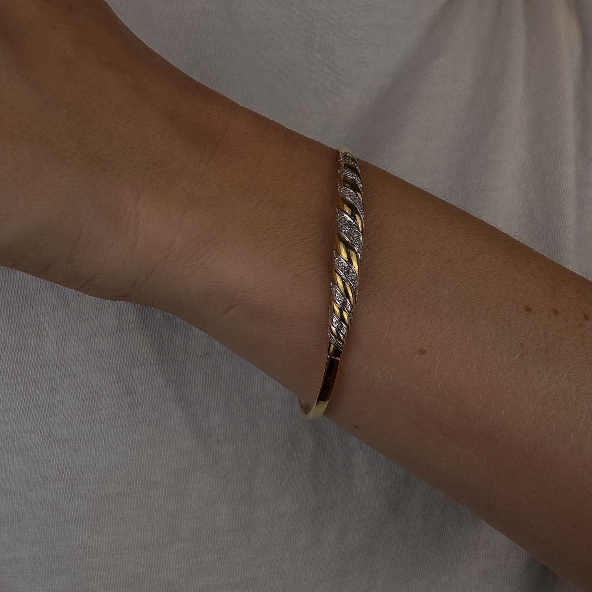 62mm Two-Toned Diamond Accent Bangle