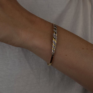 62mm Two-Toned Diamond Accent Bangle