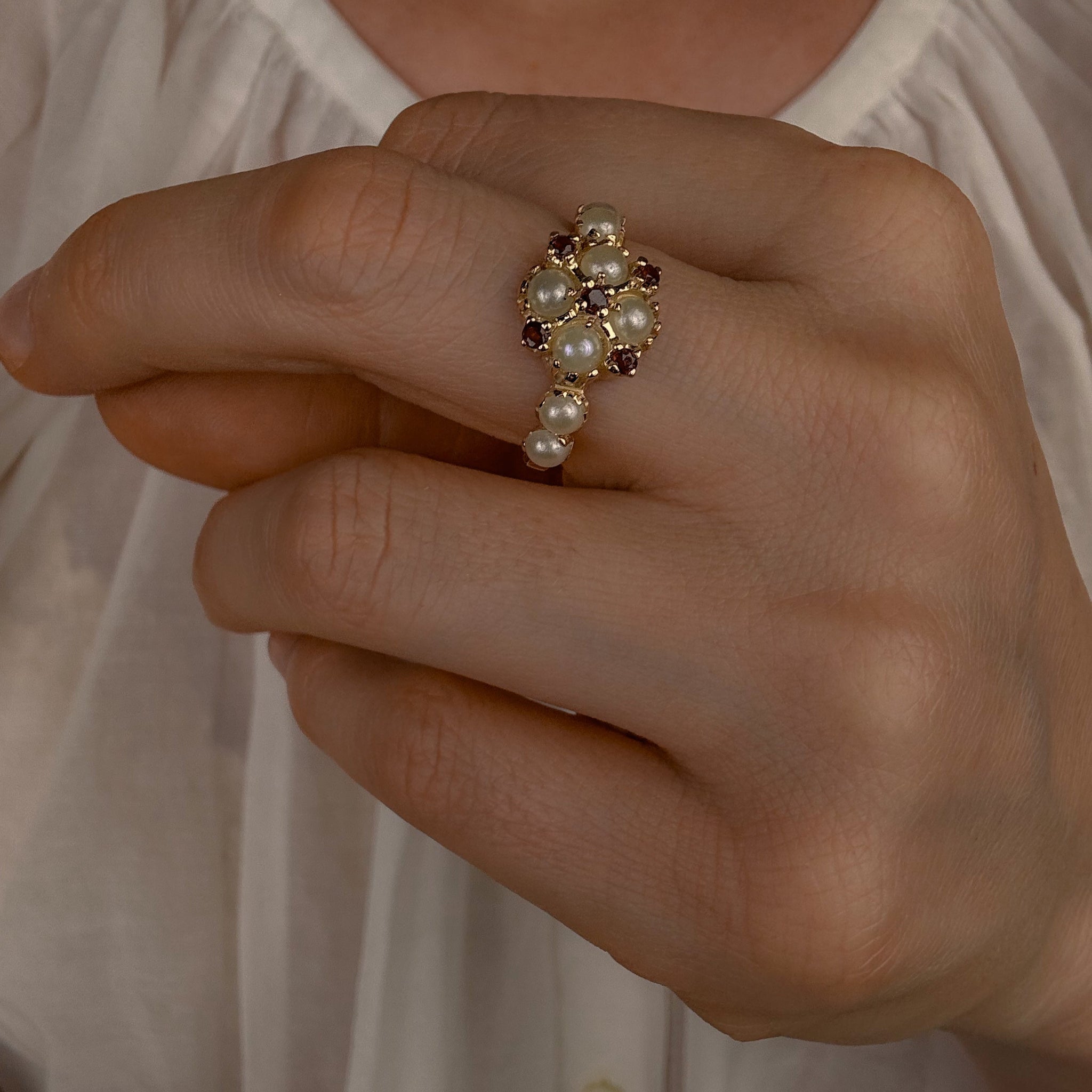 Regal Pearl and Ruby Ring