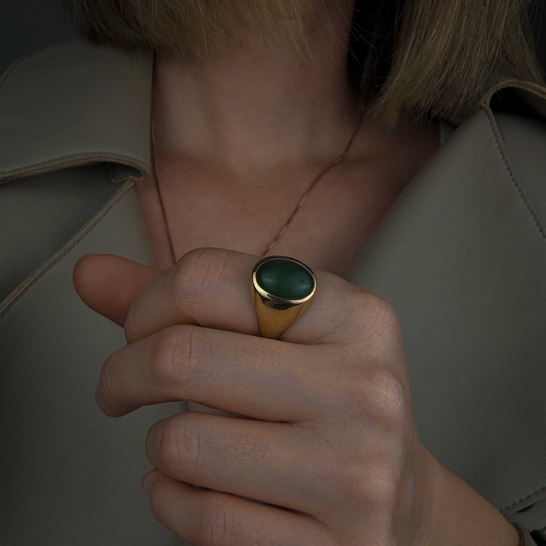 B.C. Jade Signet Ring