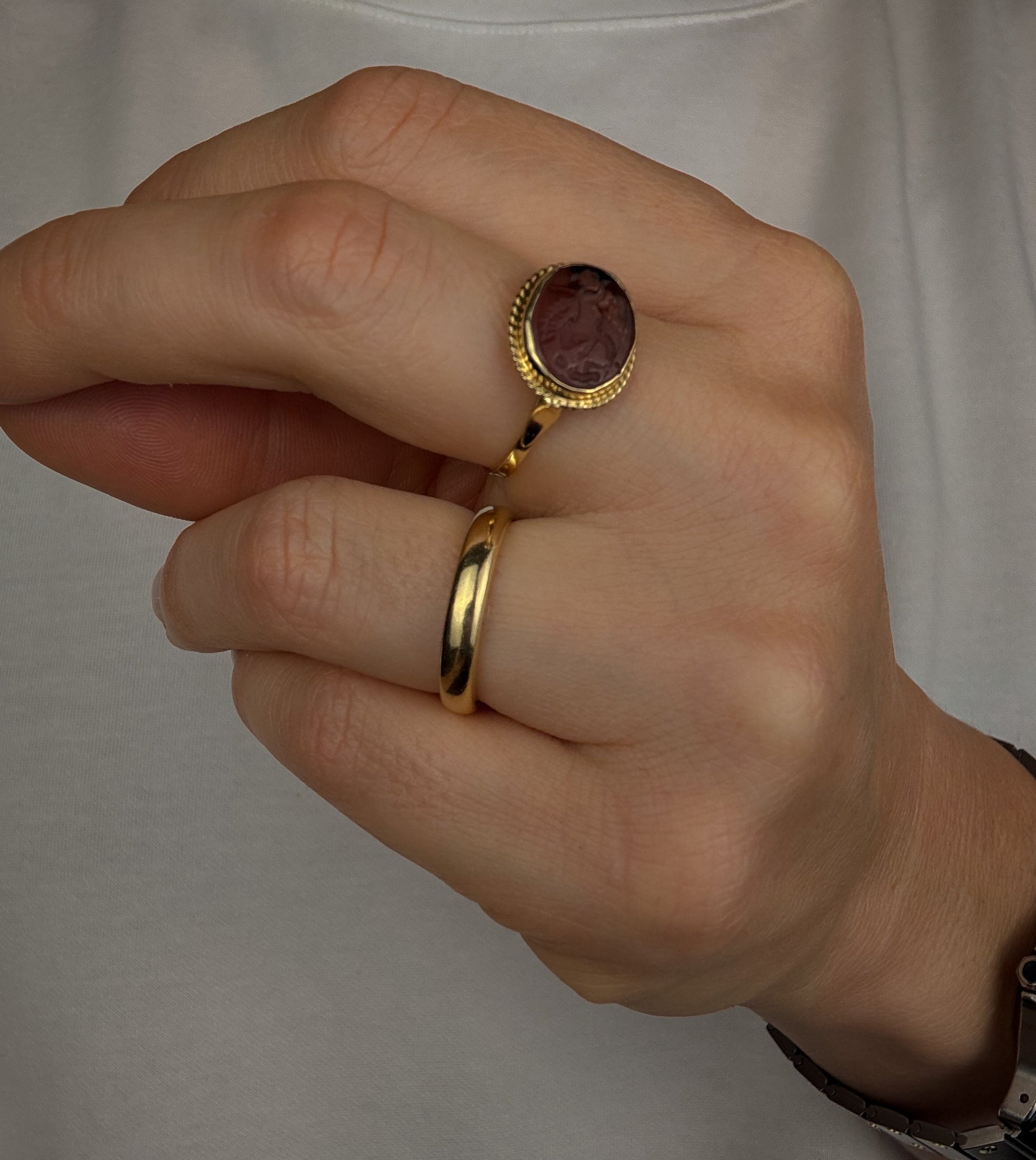 Glass Carved Ring