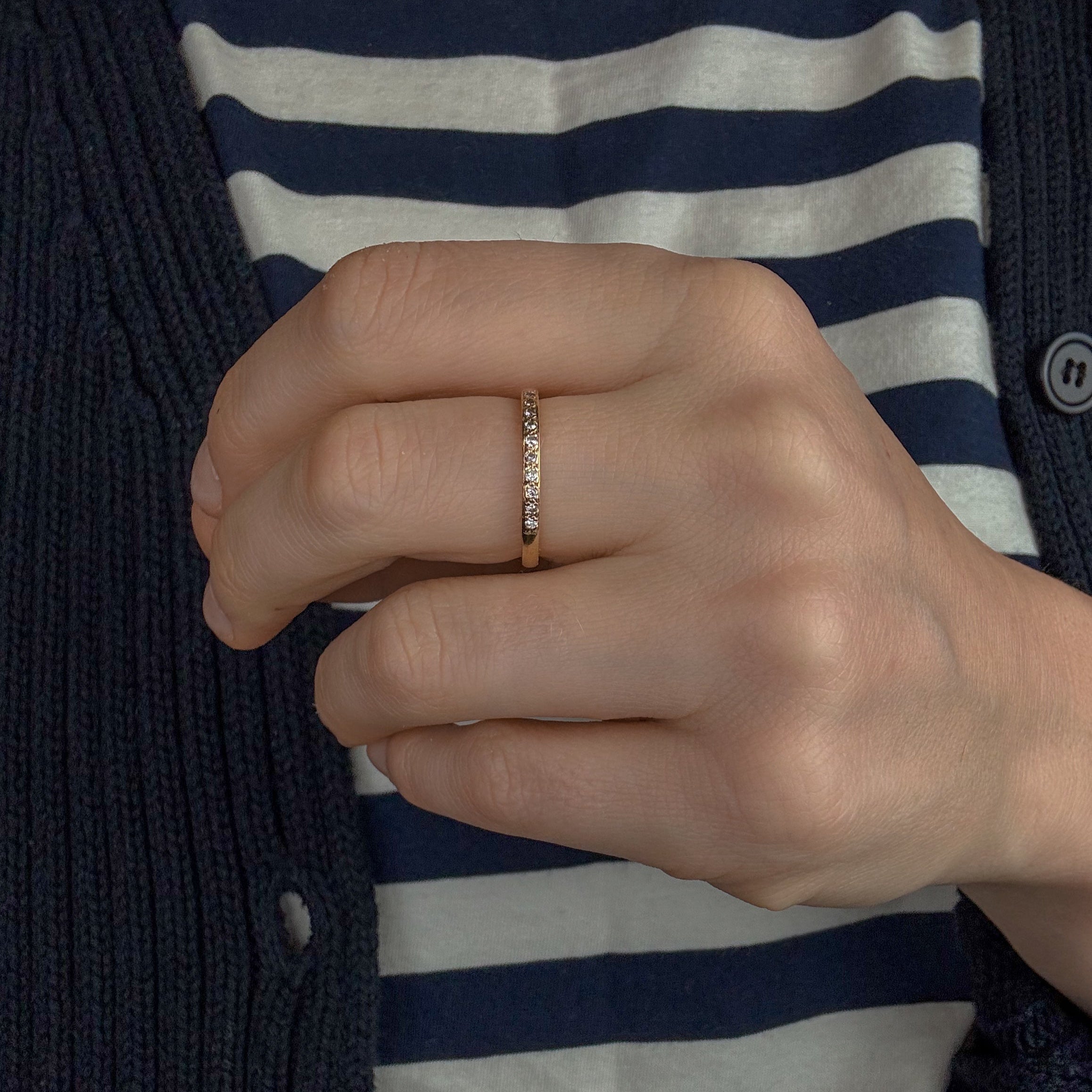 Diamond Half-Eternity Gold Band