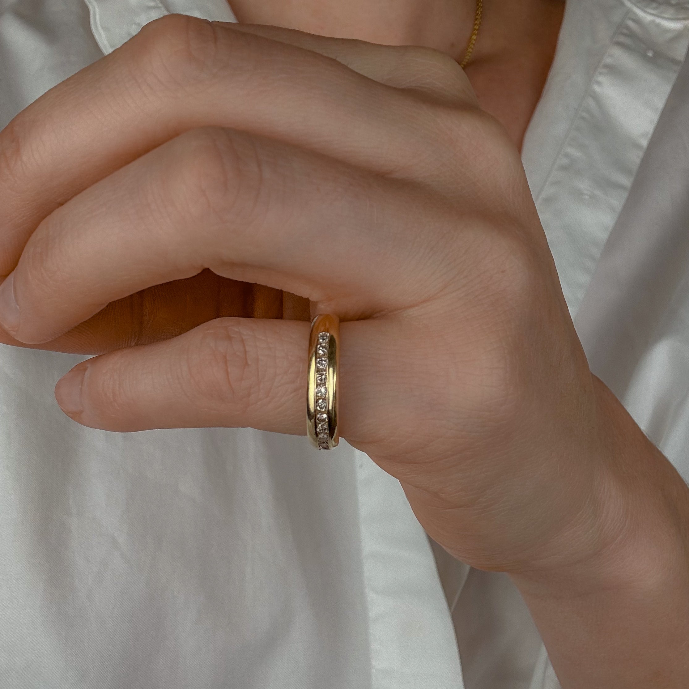 Subtle Domed Diamond Band