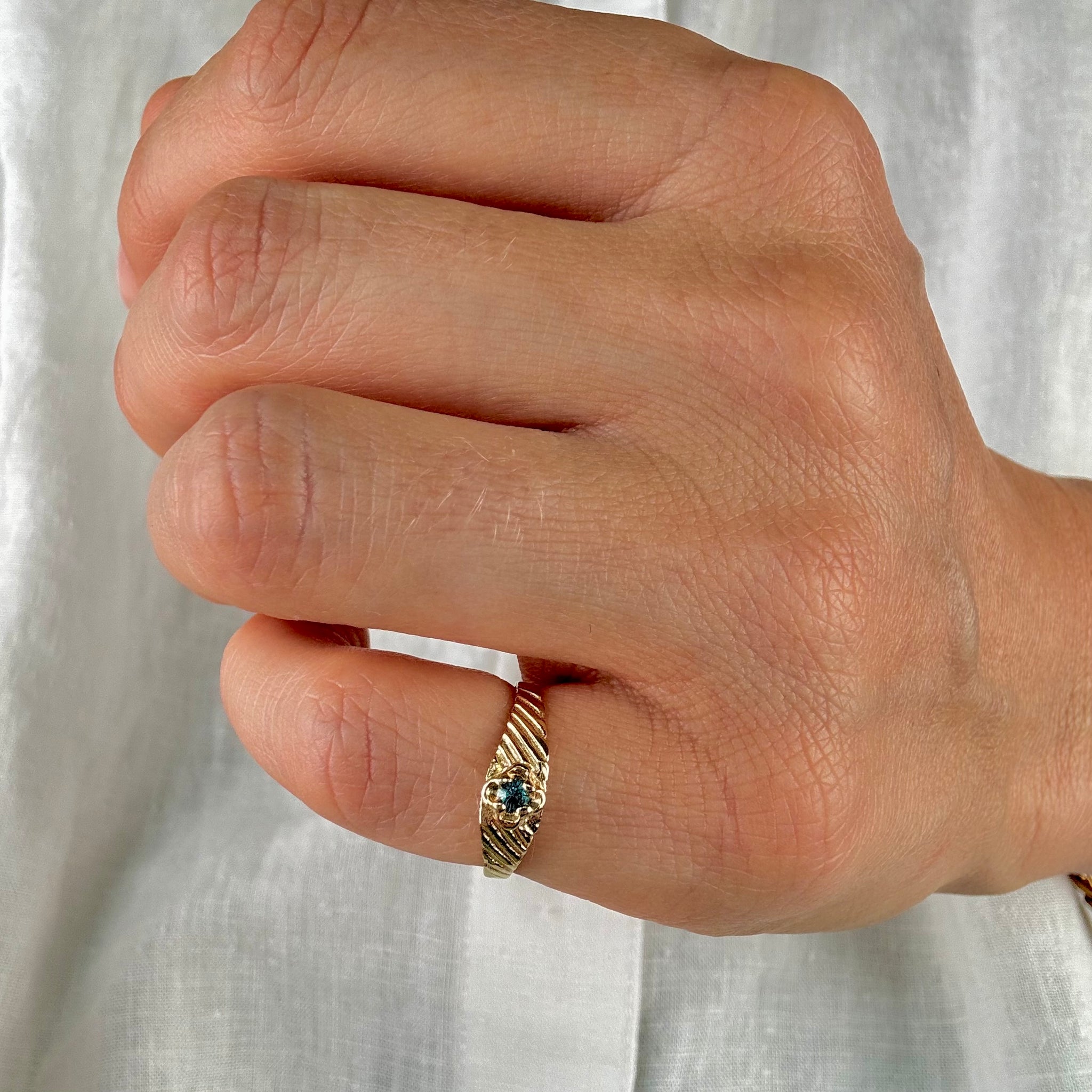 vintage Dainty Aquamarine Ring