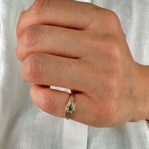 vintage Dainty Aquamarine Ring