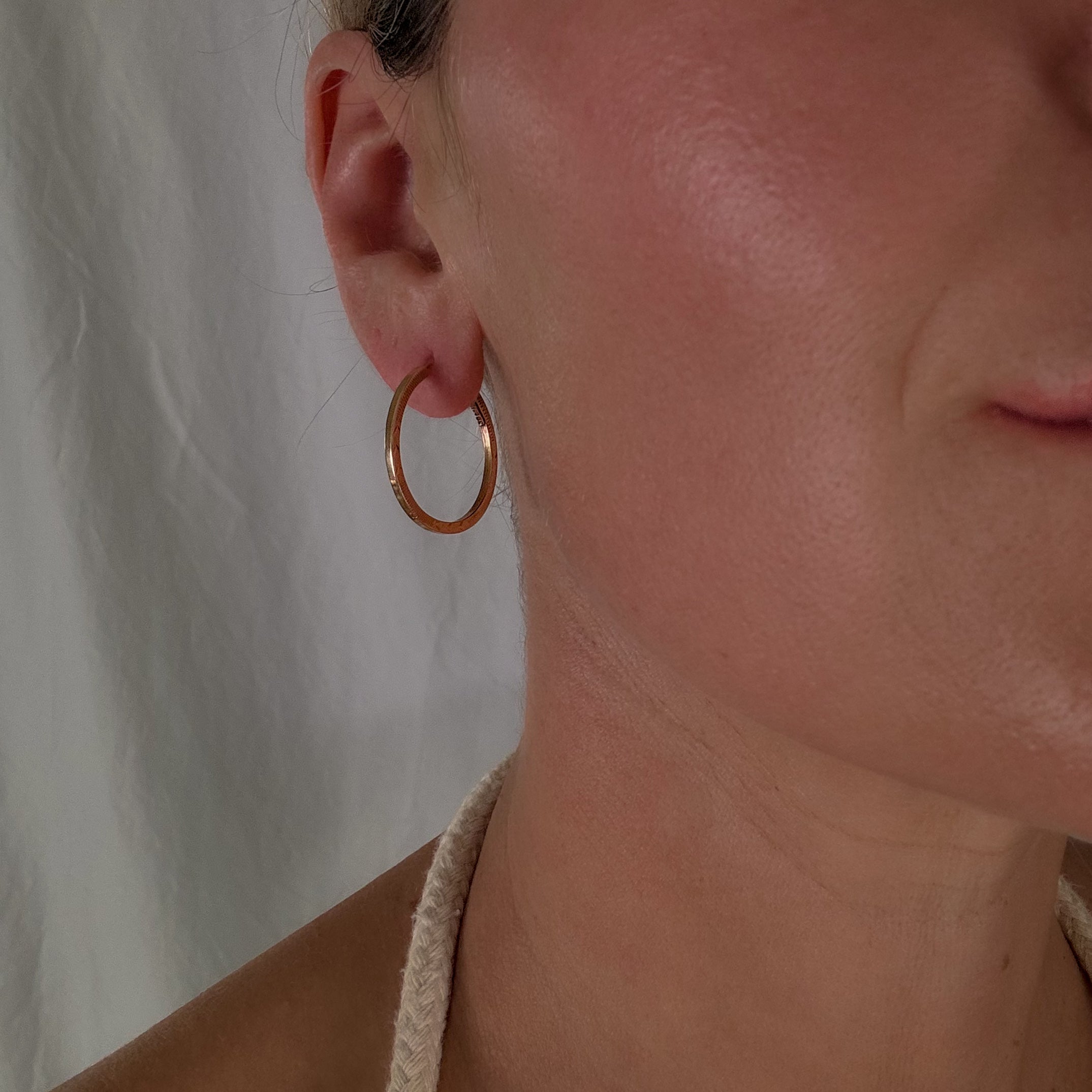 25.8 mm Etched Gold Hoops