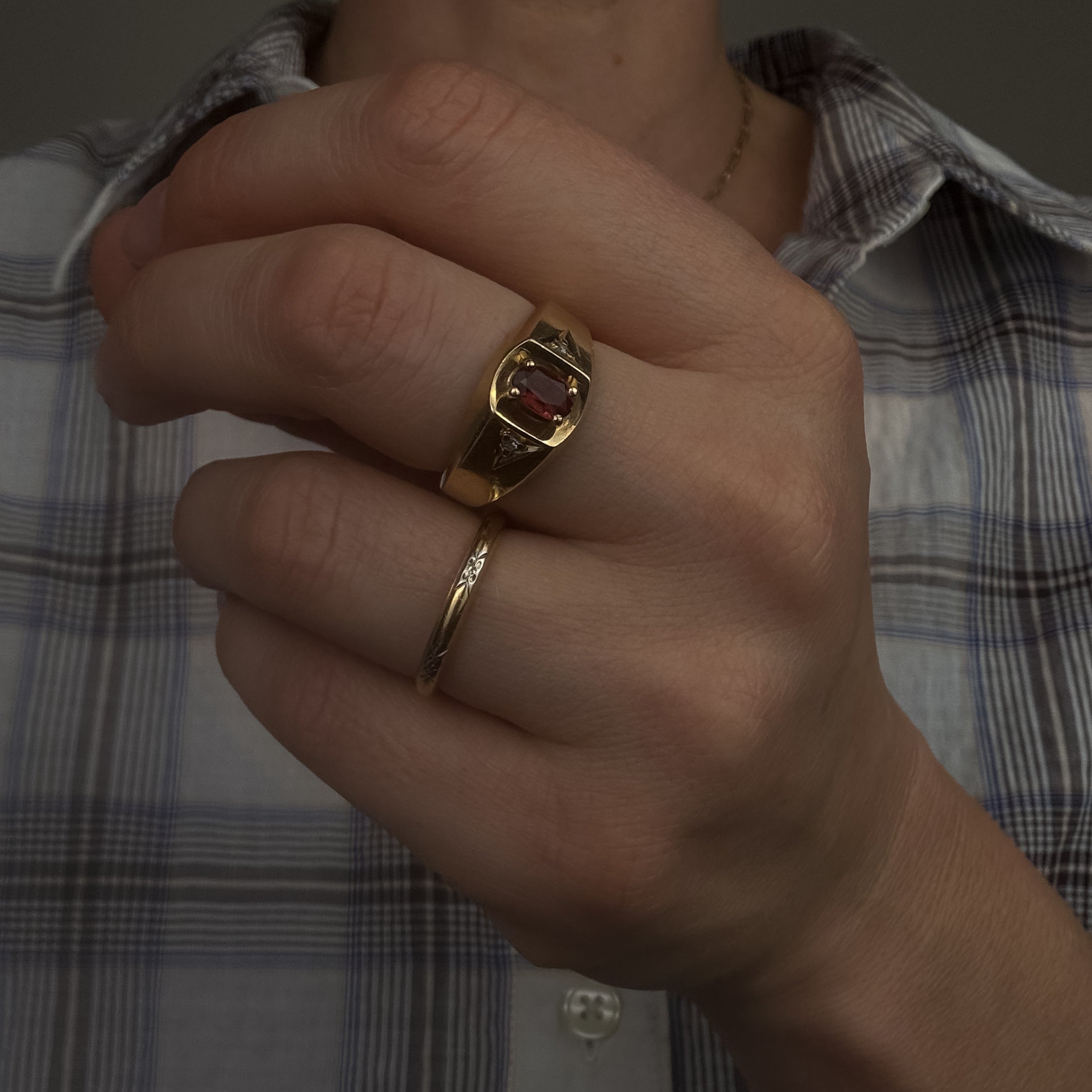 Garnet and Diamond Ring