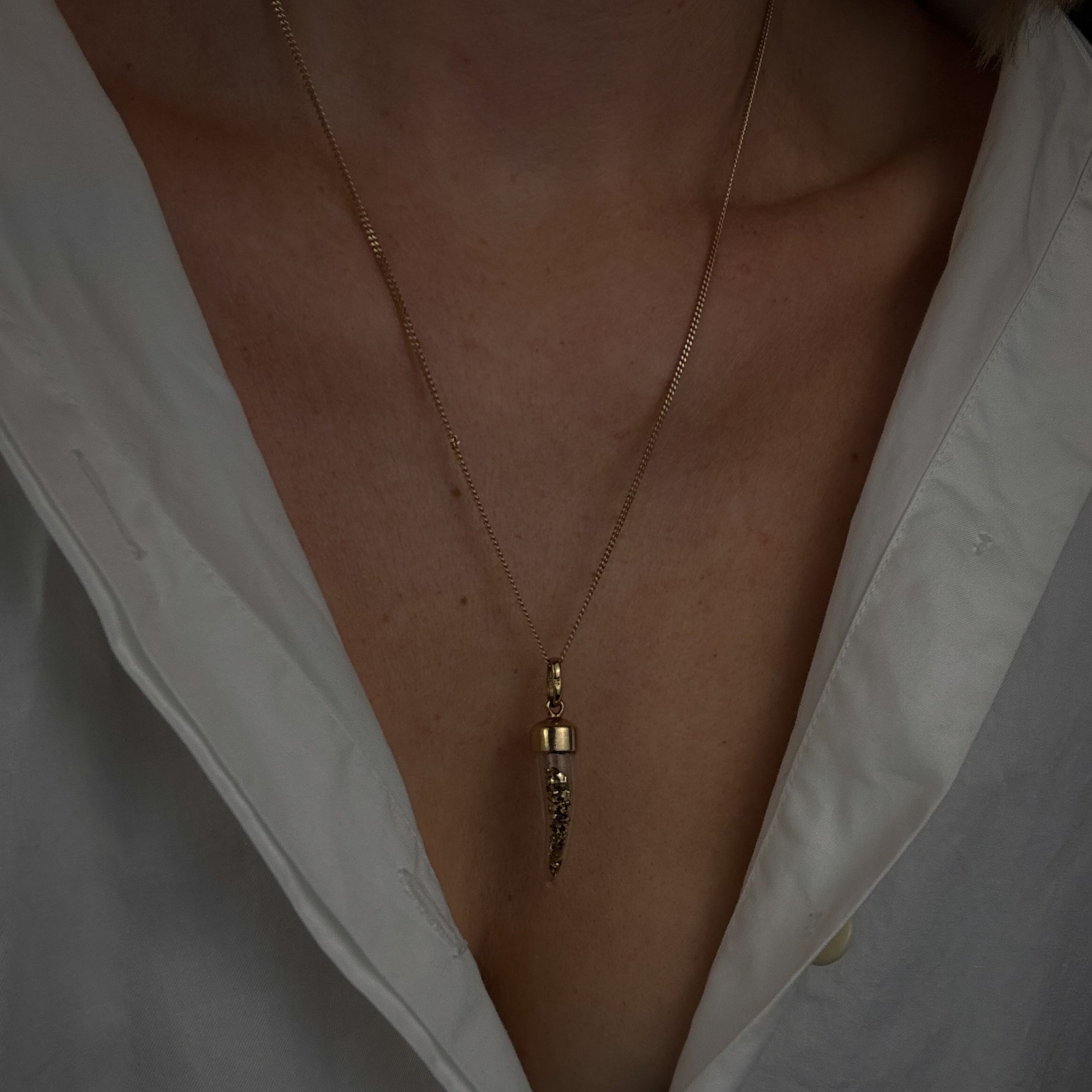 Gold Flake Horn Charm