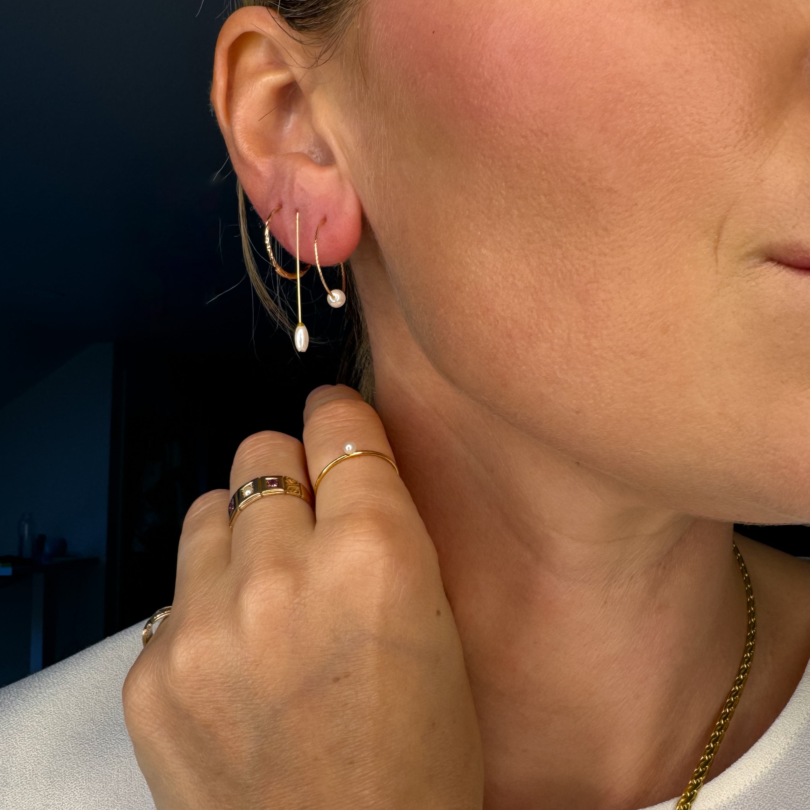 vintage gold Pearl Threaders