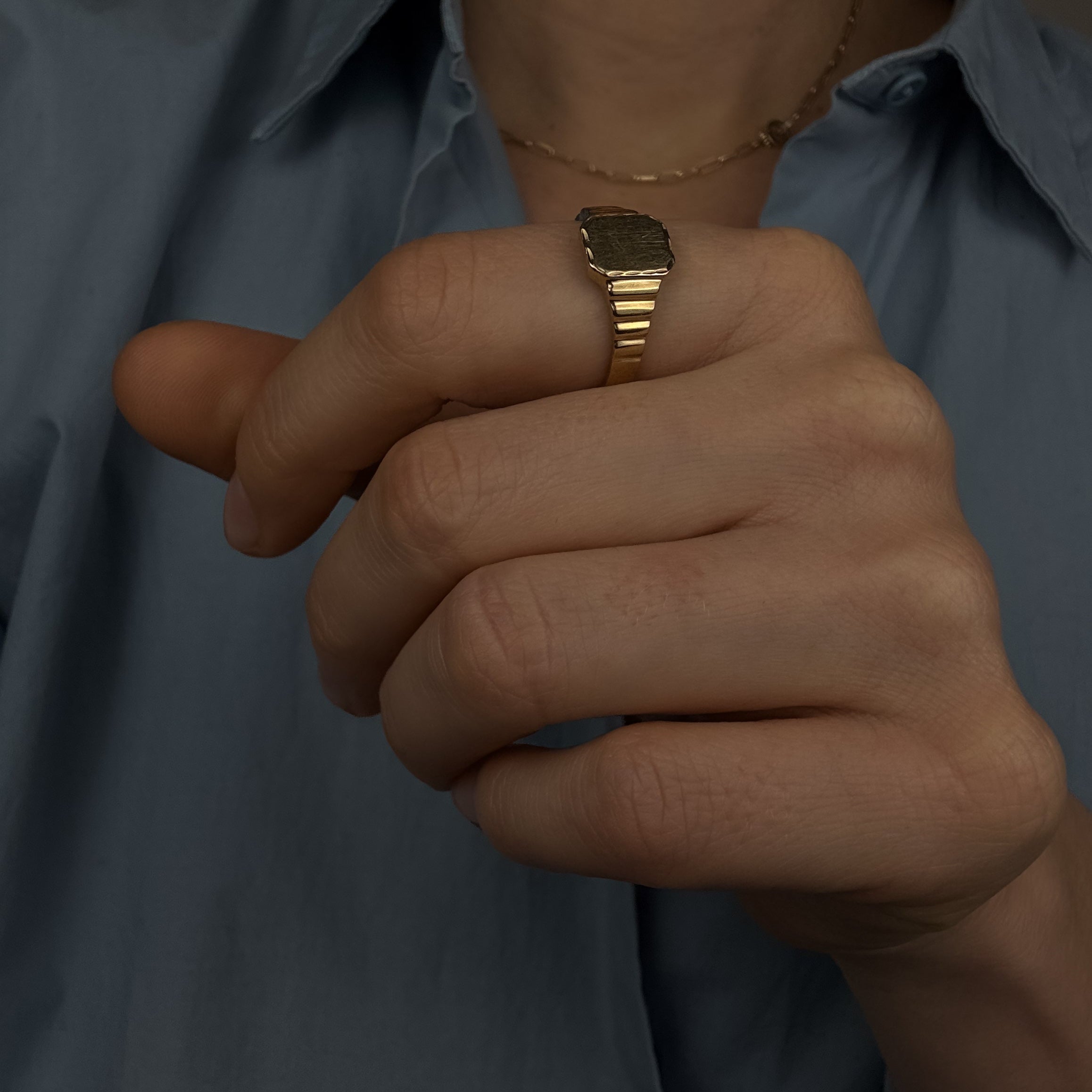 Geometric Signet Ring