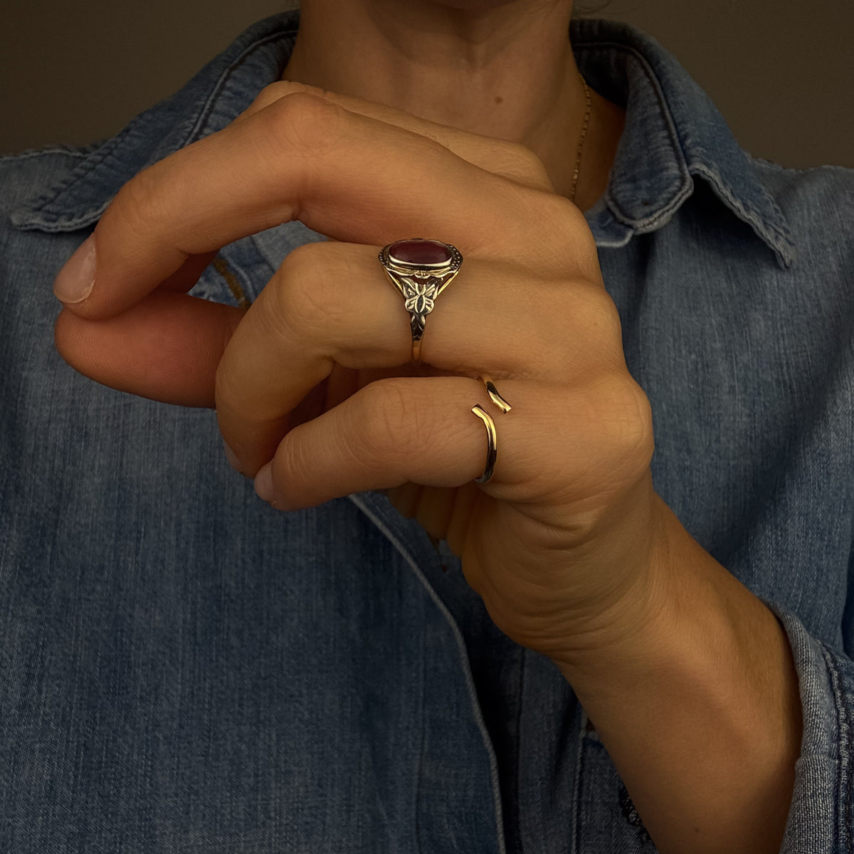 Two-Toned Topaz Ring