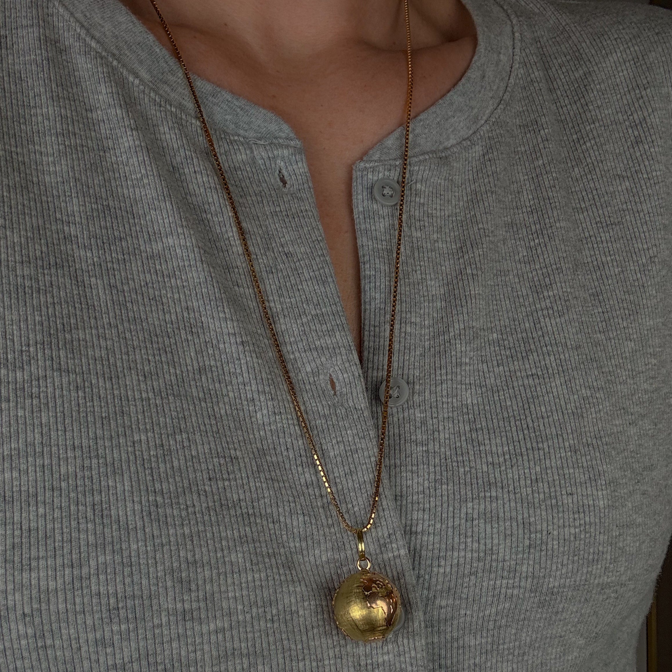 Two-Tone Gold Globe Pendant