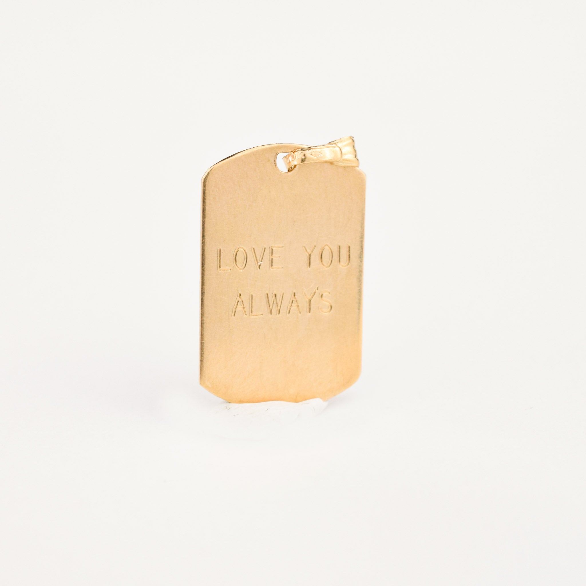 vintage gold dog tag charm 