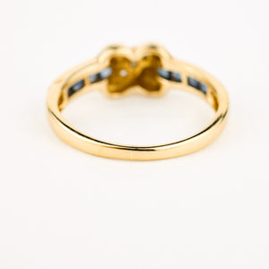 vintage gold sapphire and diamond ring