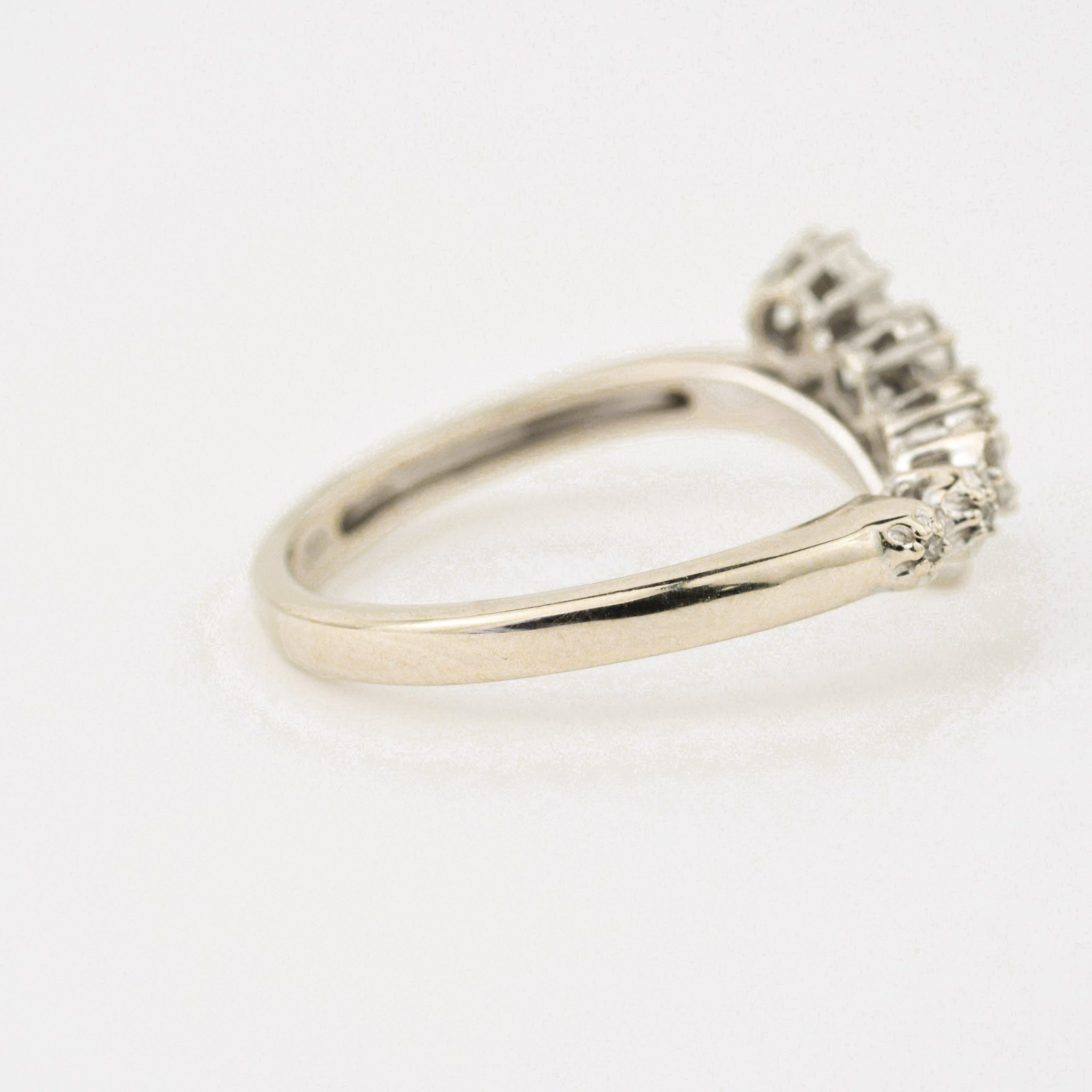 vintage white gold diamond floral ring