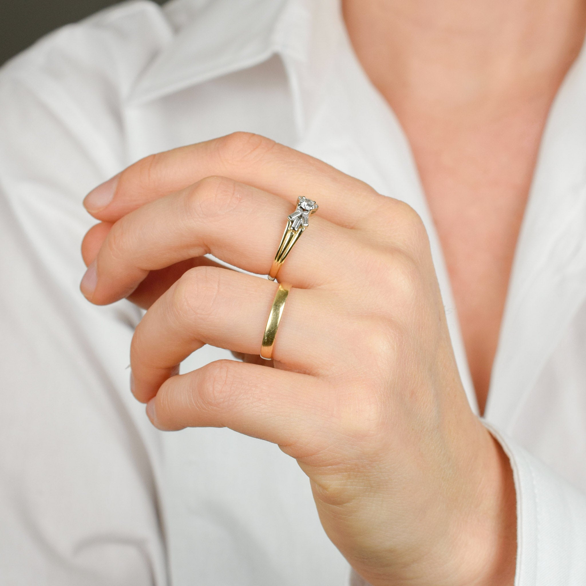 vintage gold Birks wedding band 