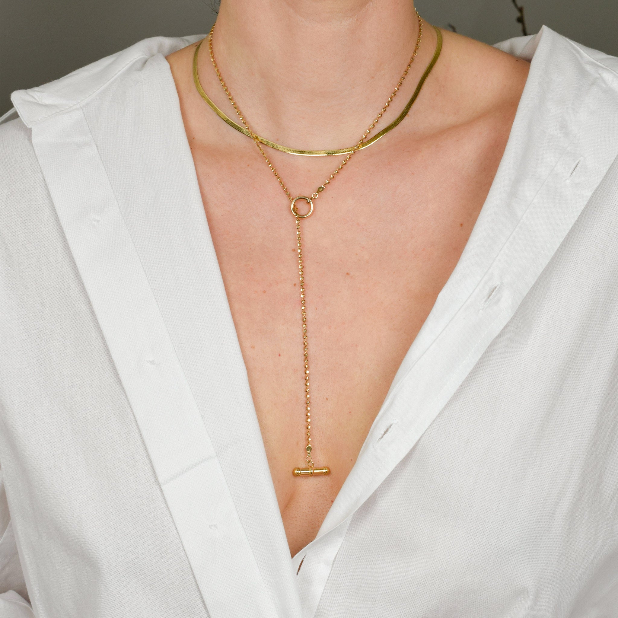 vintage gold toggle necklace