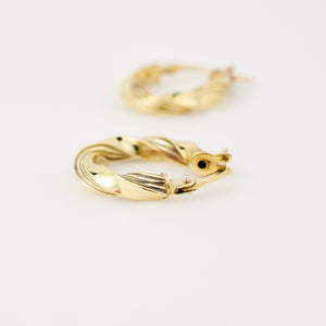 vintage gold twist hoop earrings