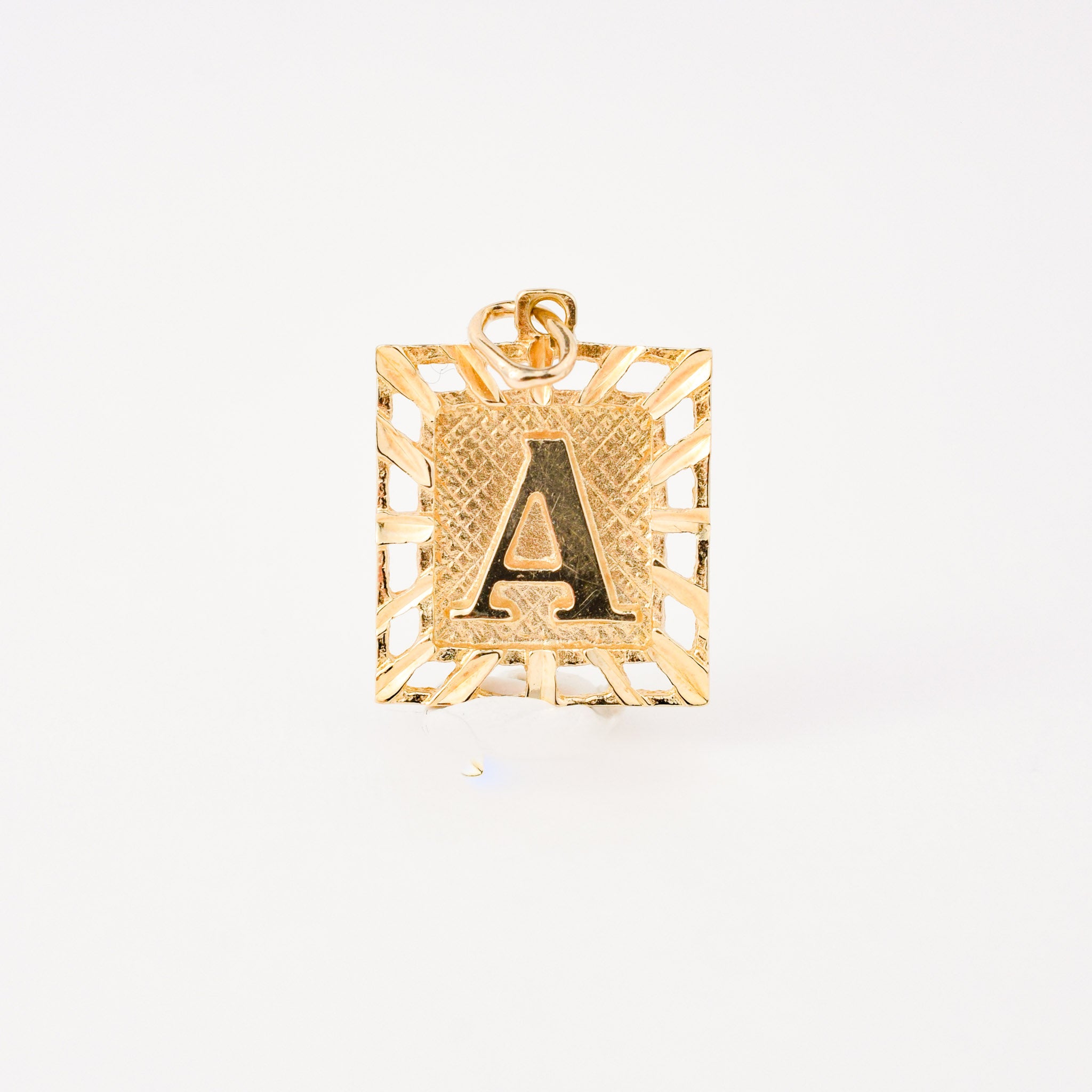 vintage gold 'A' charm pendant 