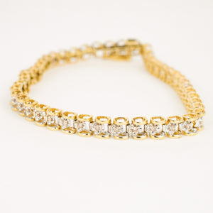 vintage gold diamond gate link bracelet 