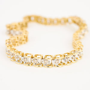 vintage gold diamond gate link bracelet 